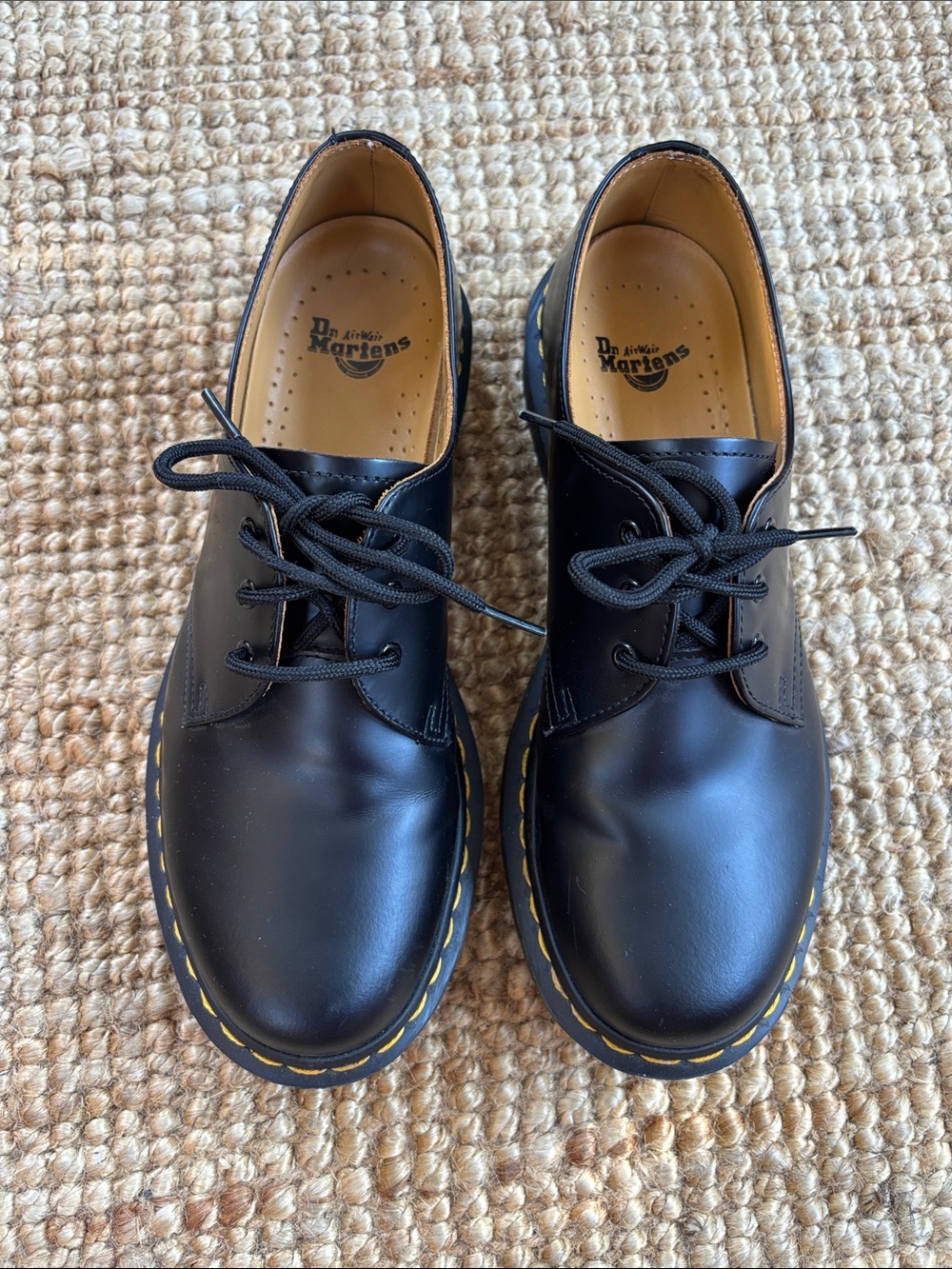 Dr. Martens Men's Black 3-Eye Leather Oxford Shoes